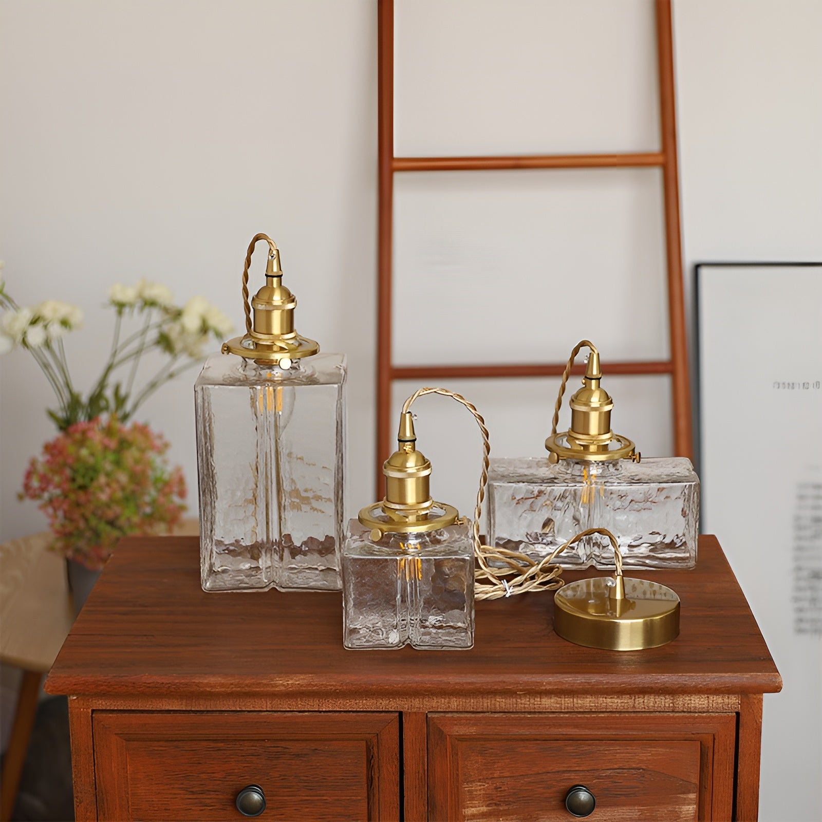 Glowrelic – Glass Pendant Lamp for Dining Table Vintage Clear Light