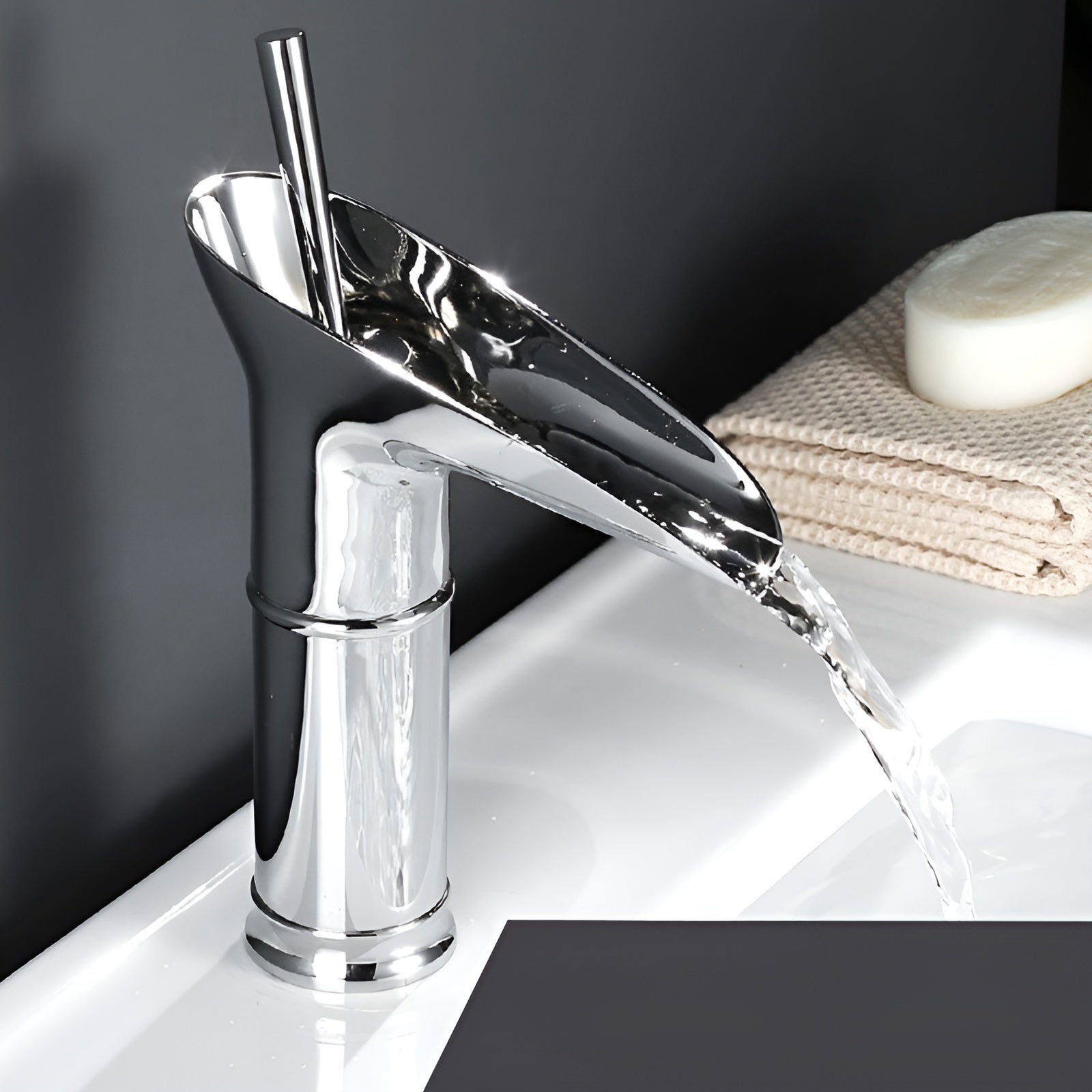 AquaHeritage – Antique Brass Waterfall Bathroom Faucet a Luxury Basin Mixer Tap