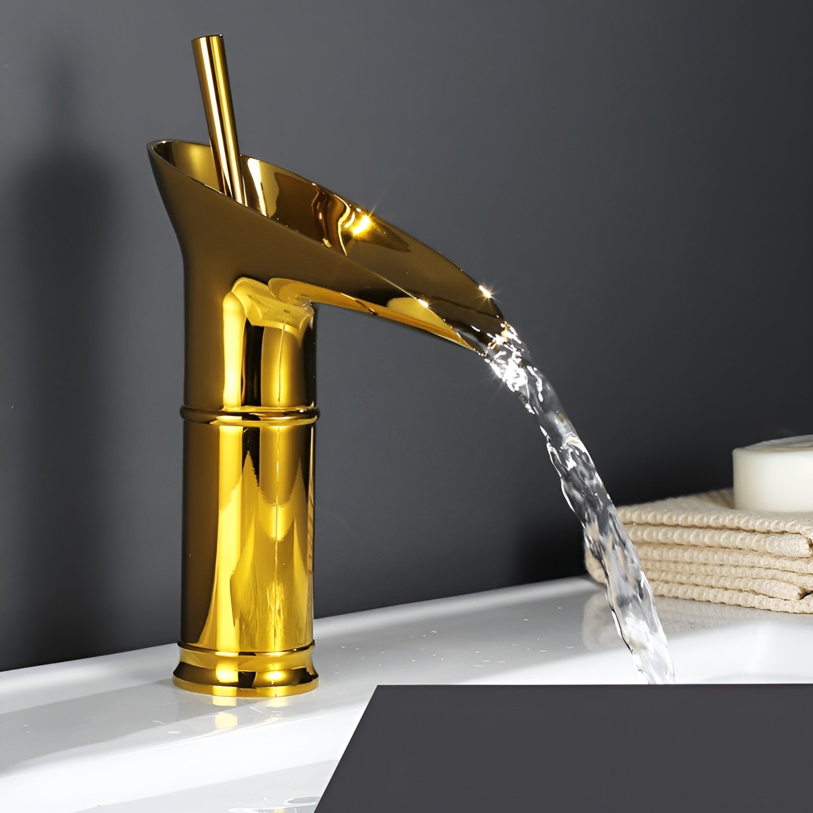 AquaHeritage – Antique Brass Waterfall Bathroom Faucet a Luxury Basin Mixer Tap