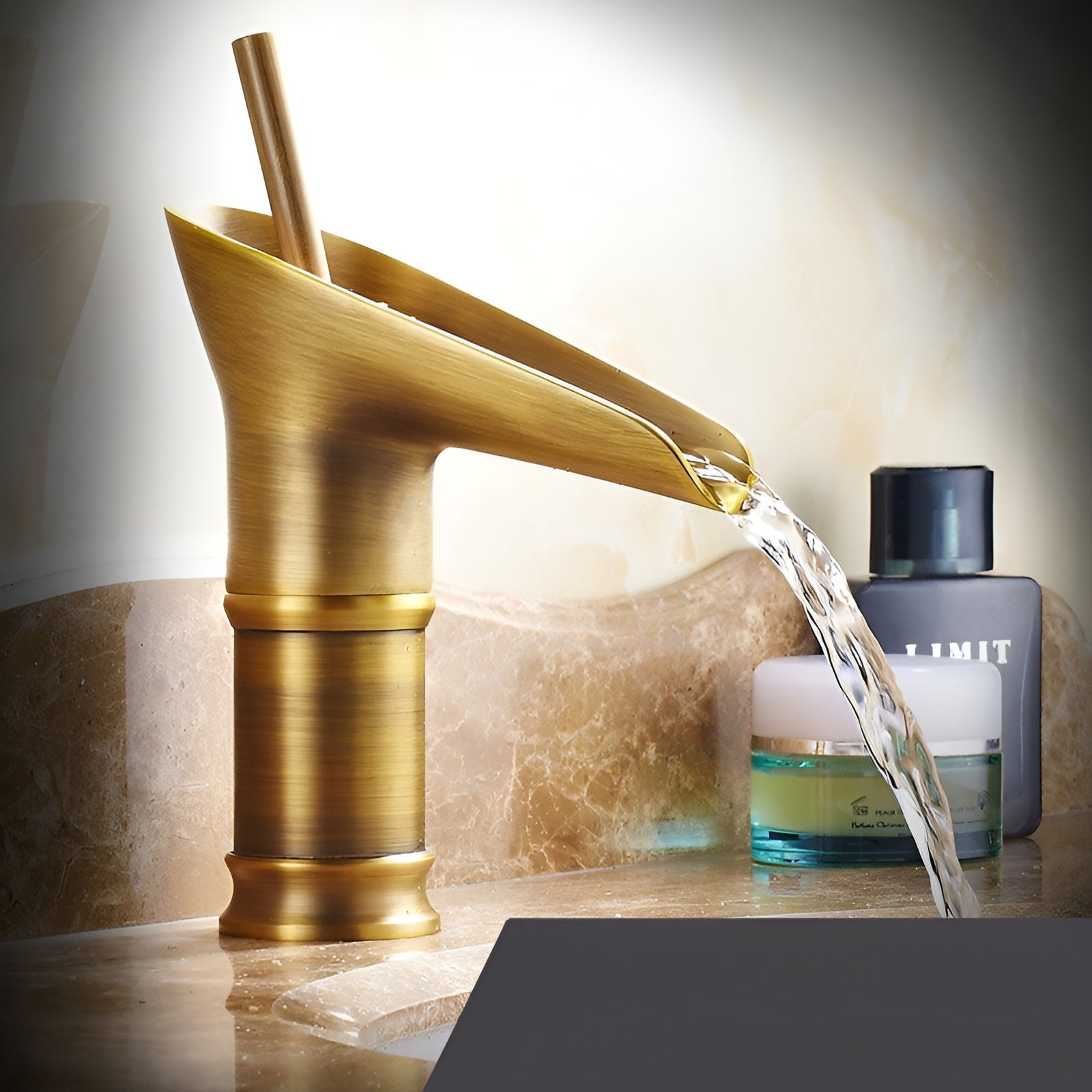 AquaHeritage – Antique Brass Waterfall Bathroom Faucet a Luxury Basin Mixer Tap