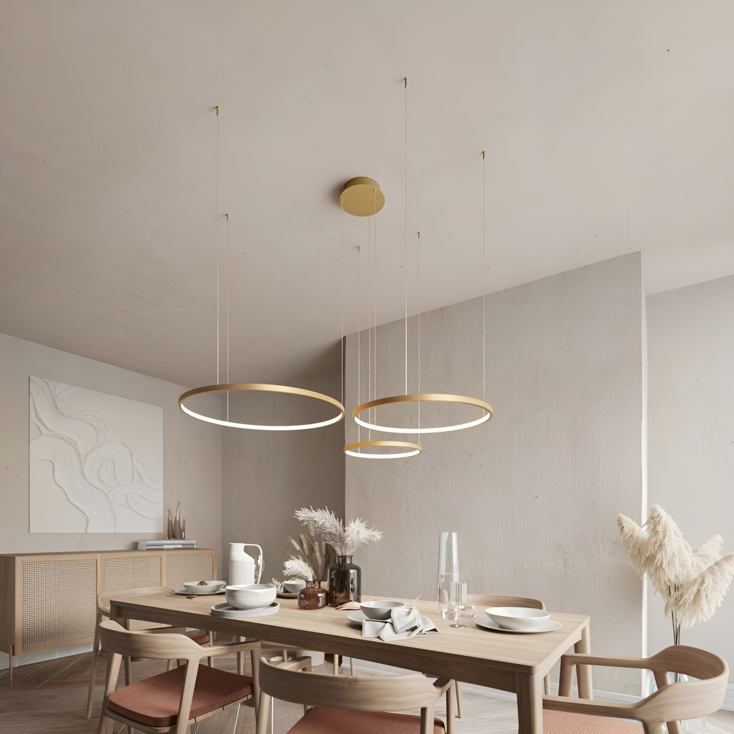 HaloForma – Modern LED Ring Pendant Light with Adjustable Dimming