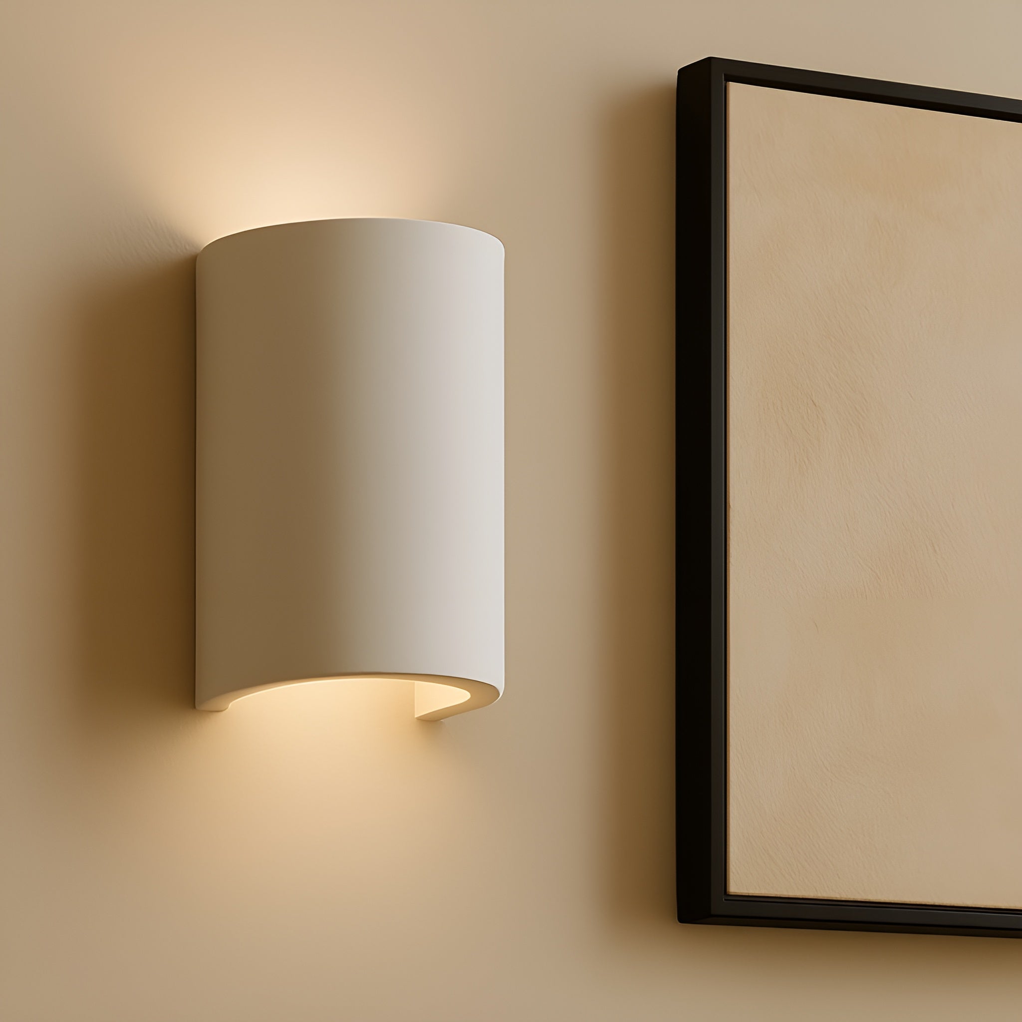 LumiArc – Parkes Paintable Plaster Wall Light with Modern Up Down Glow