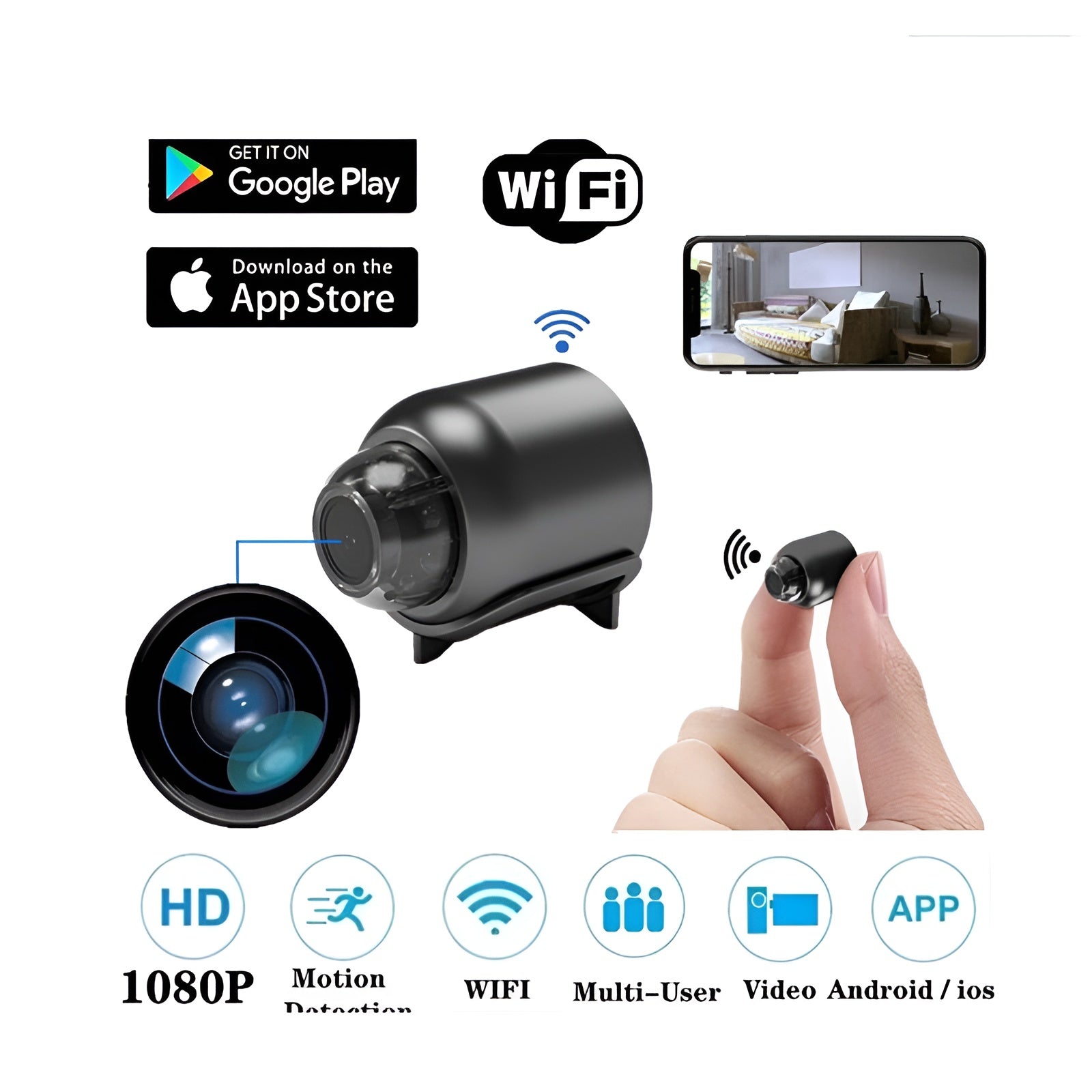 Vigilyn – Mini WiFi Security Camera with Night Vision and Motion Detection