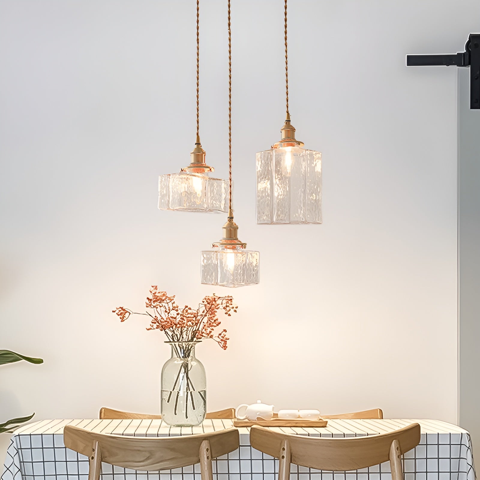 Glowrelic – Glass Pendant Lamp for Dining Table Vintage Clear Light