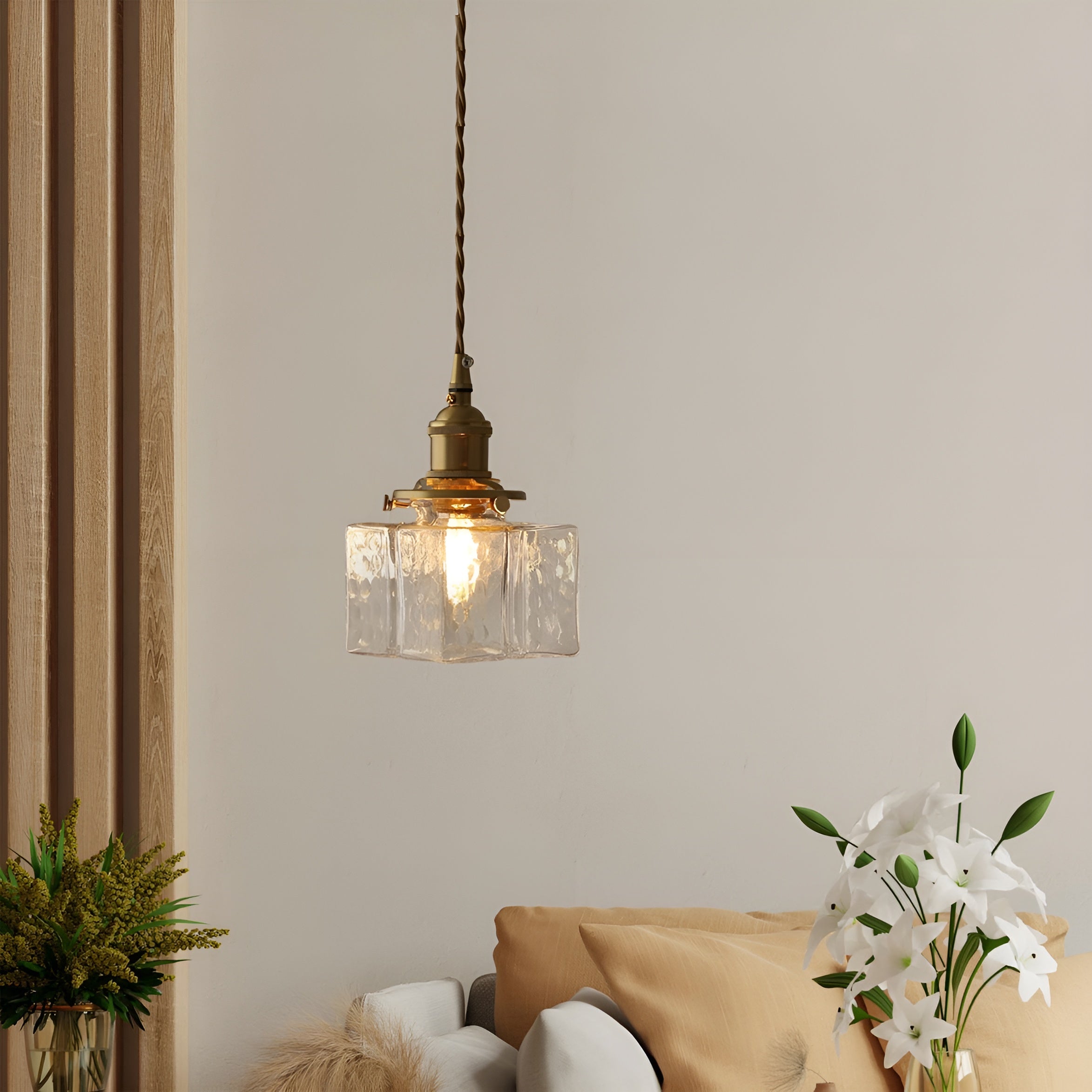 Glowrelic – Glass Pendant Lamp for Dining Table Vintage Clear Light