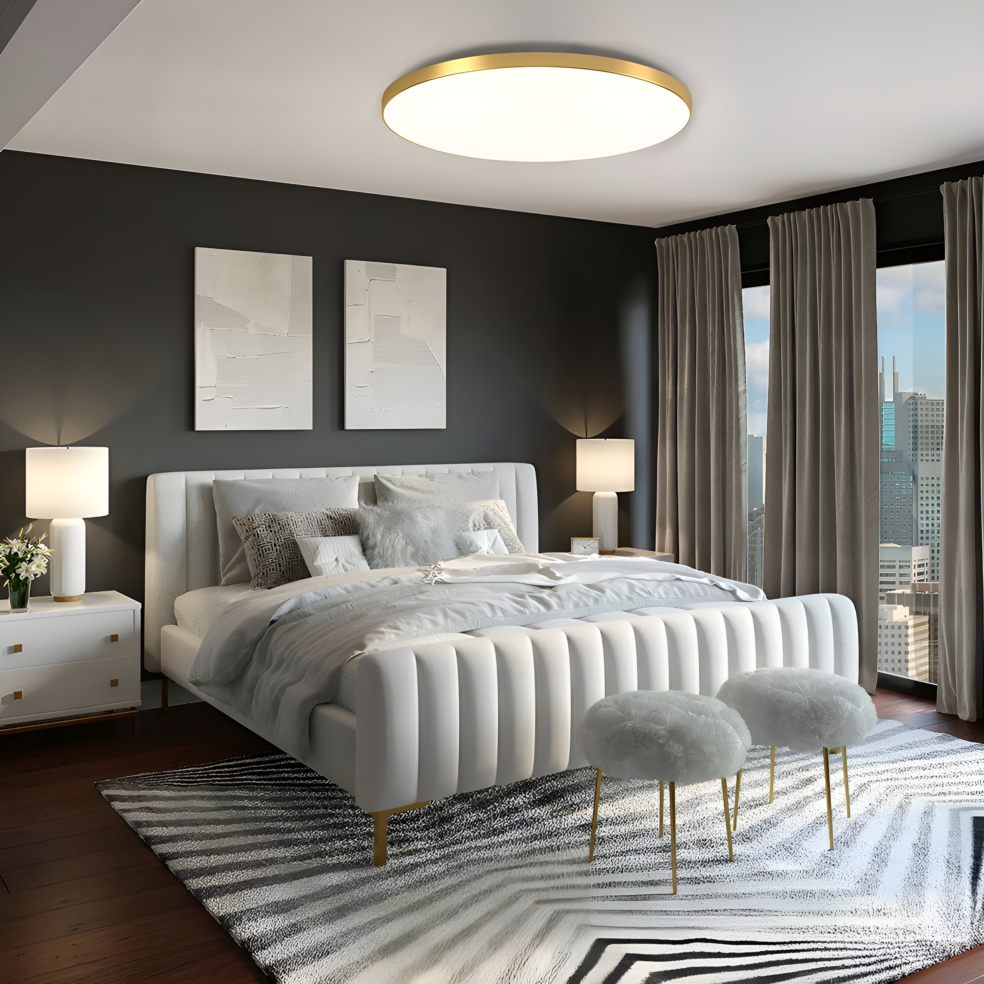 AuriLite – Minimalist Round LED Ceiling Light - Modern Energy-Saving Home Lighting