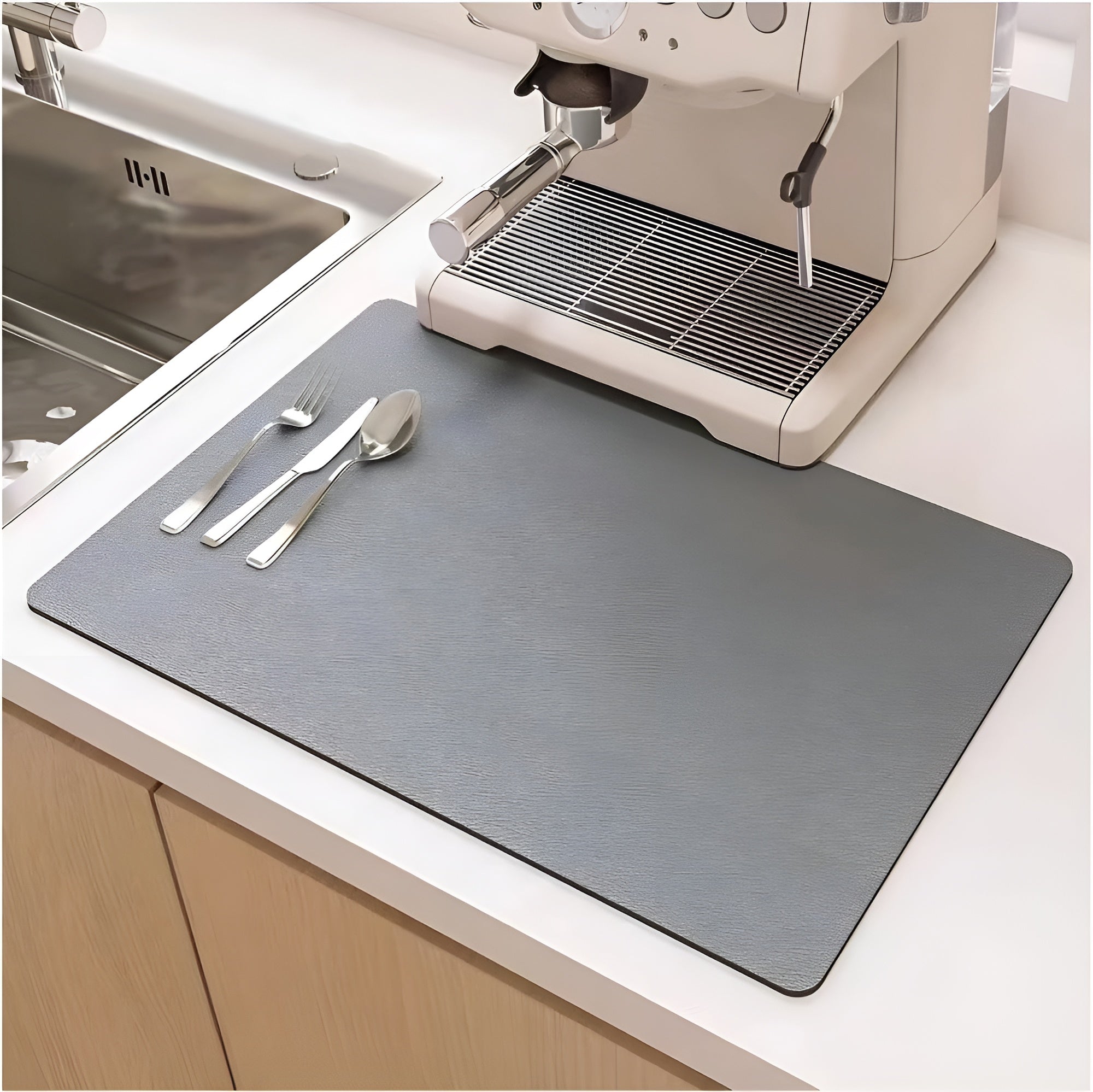 DryEase - Quick Dry Kitchen Dish Mat Highly Absorbent & Odor-Free