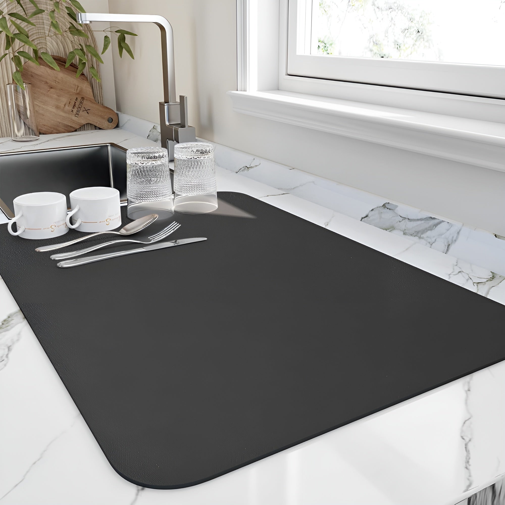 DryEase - Quick Dry Kitchen Dish Mat Highly Absorbent & Odor-Free