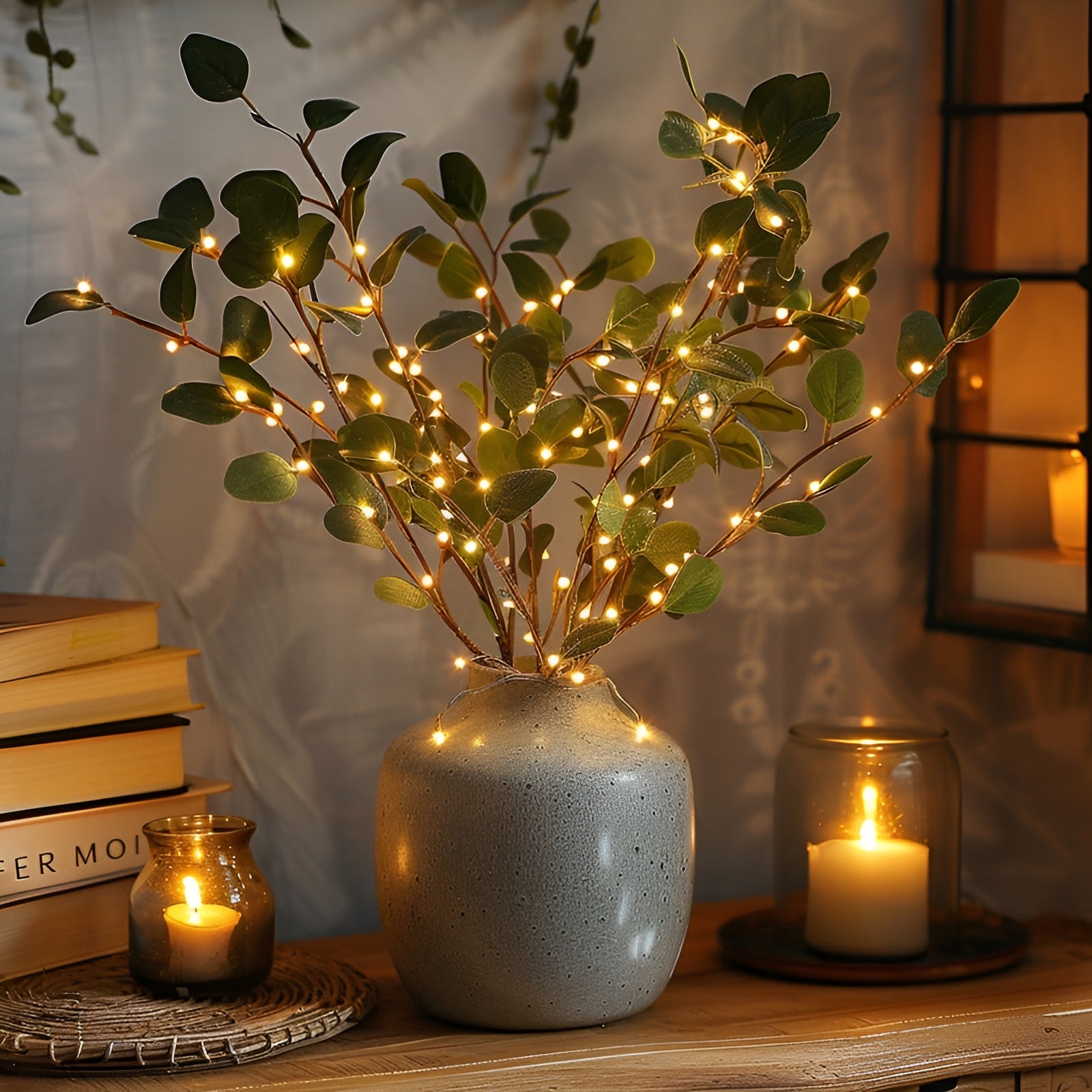 Starverra – Bright Olive Branch Lighting Warm LED Indoor Decorative Light Branch