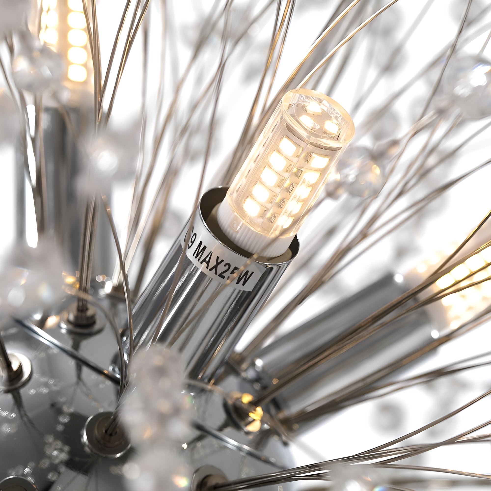 GlowNova – Lighting Luxury 8-Light Sputnik Firework Chandelier in Brass or Chrome