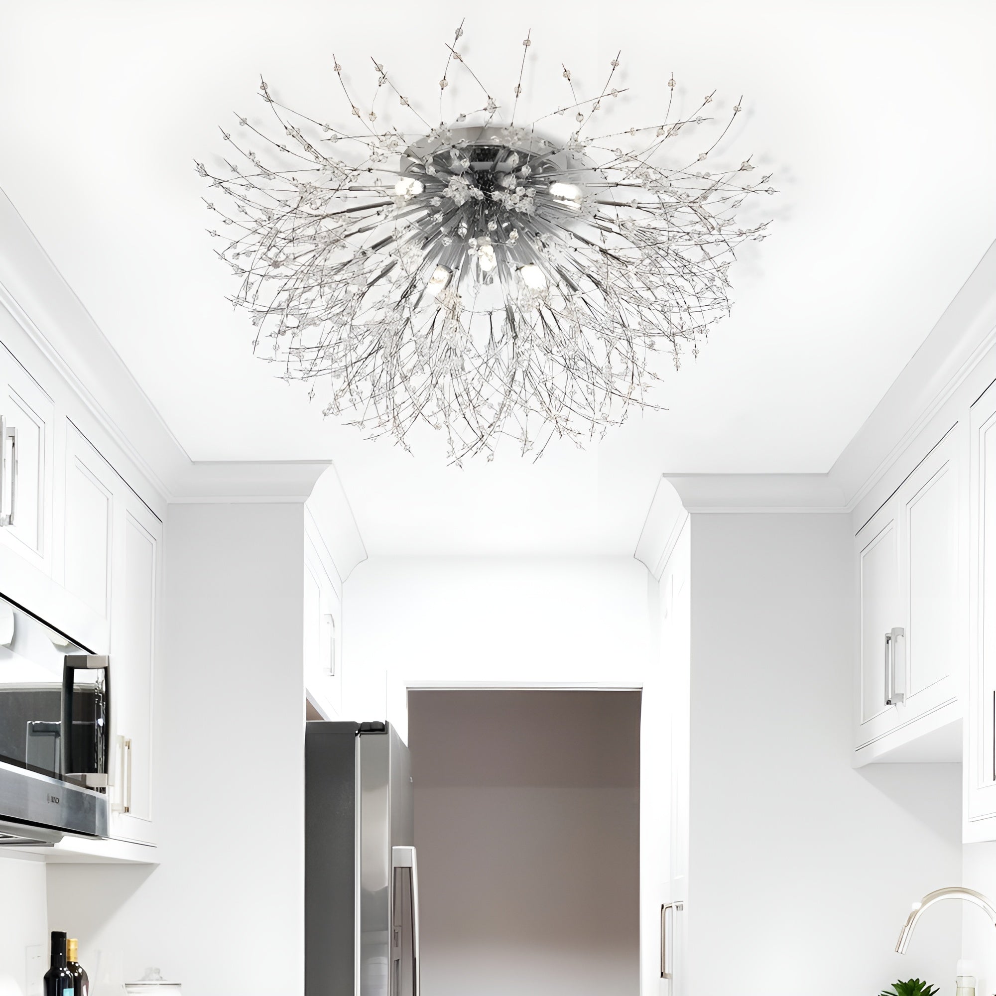 Glowvique – Modern Beaded Sputnik Flush Mount Light Fixture