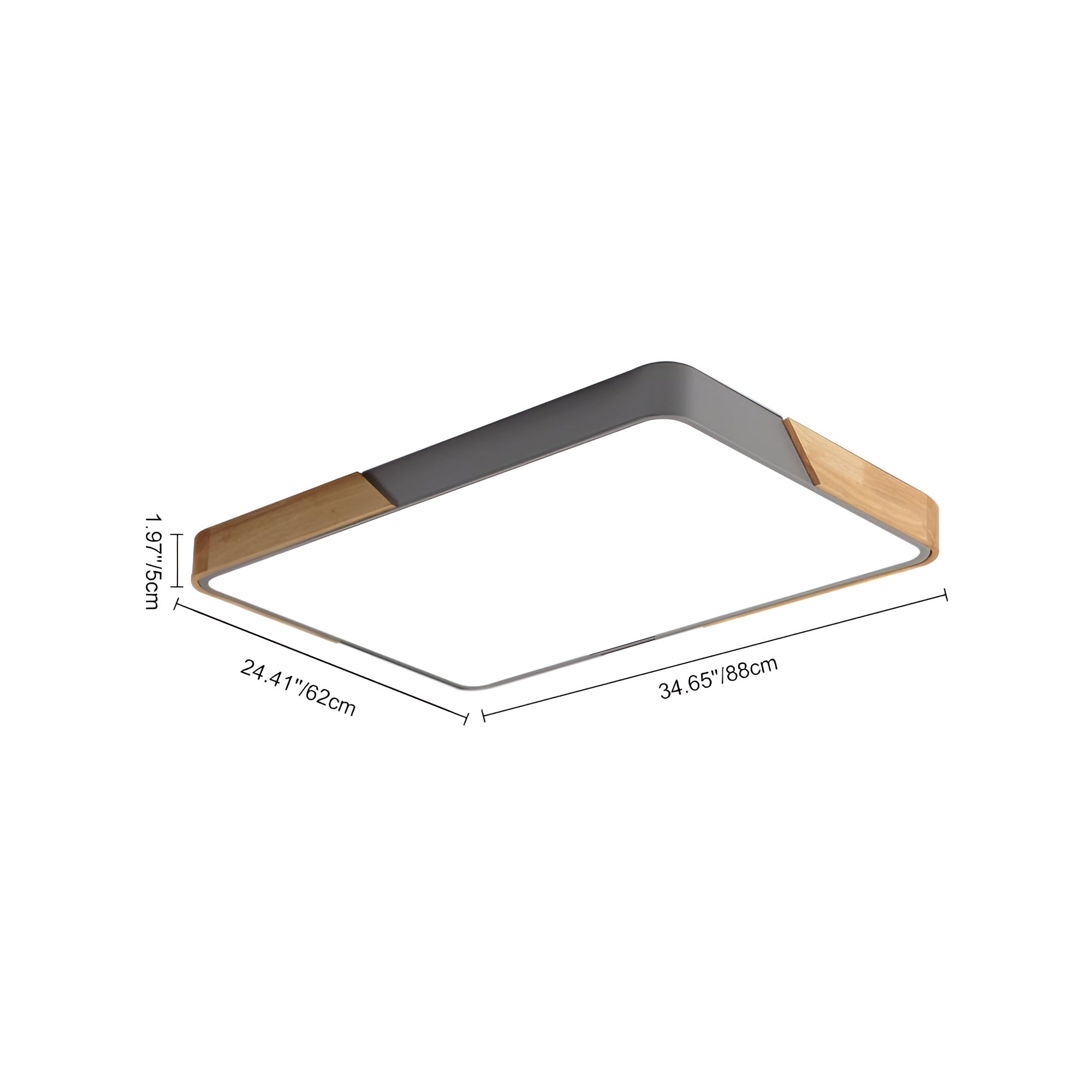 LumaForm – Modern Rectangle LED Flush Mount Ceiling Light with Remote