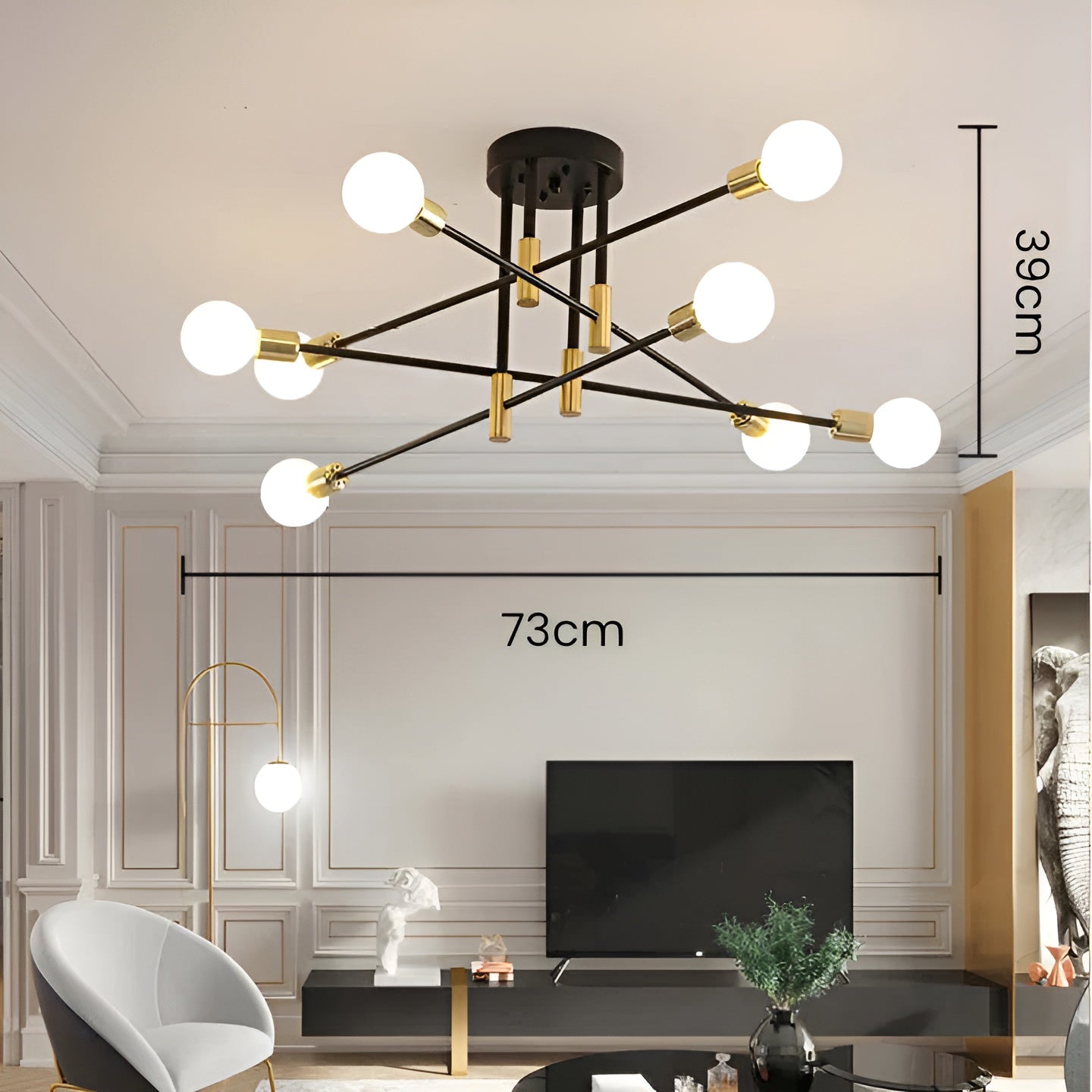 NoirLux – Nordic Ceiling Light Matte Black Modern Fixture for Dining Bedroom or Living Room