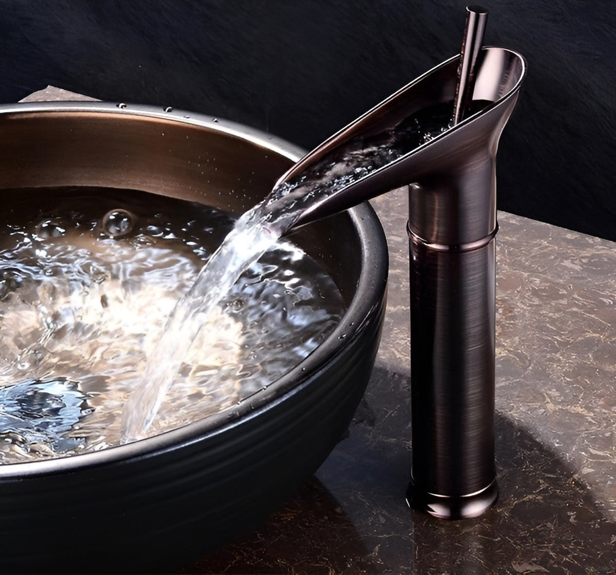 AquaHeritage – Antique Brass Waterfall Bathroom Faucet a Luxury Basin Mixer Tap