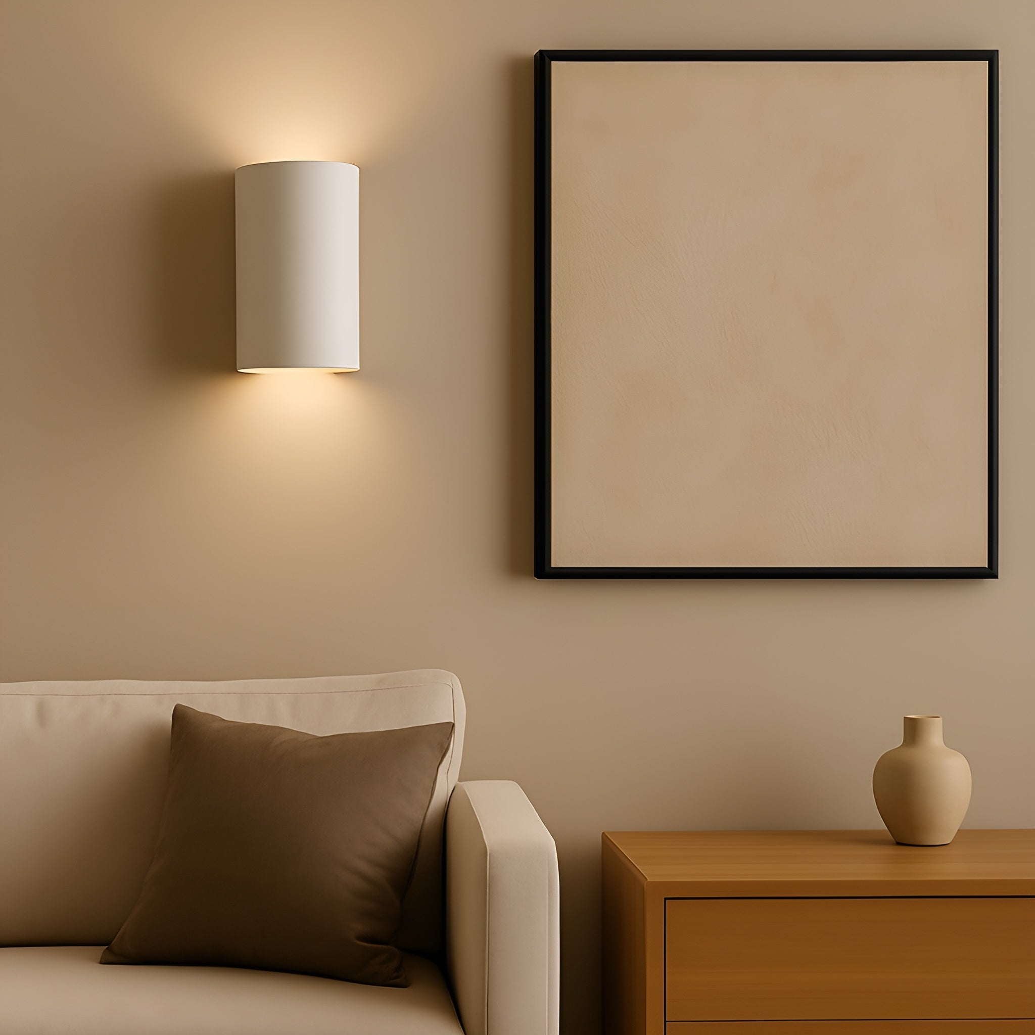 LumiArc – Parkes Paintable Plaster Wall Light with Modern Up Down Glow