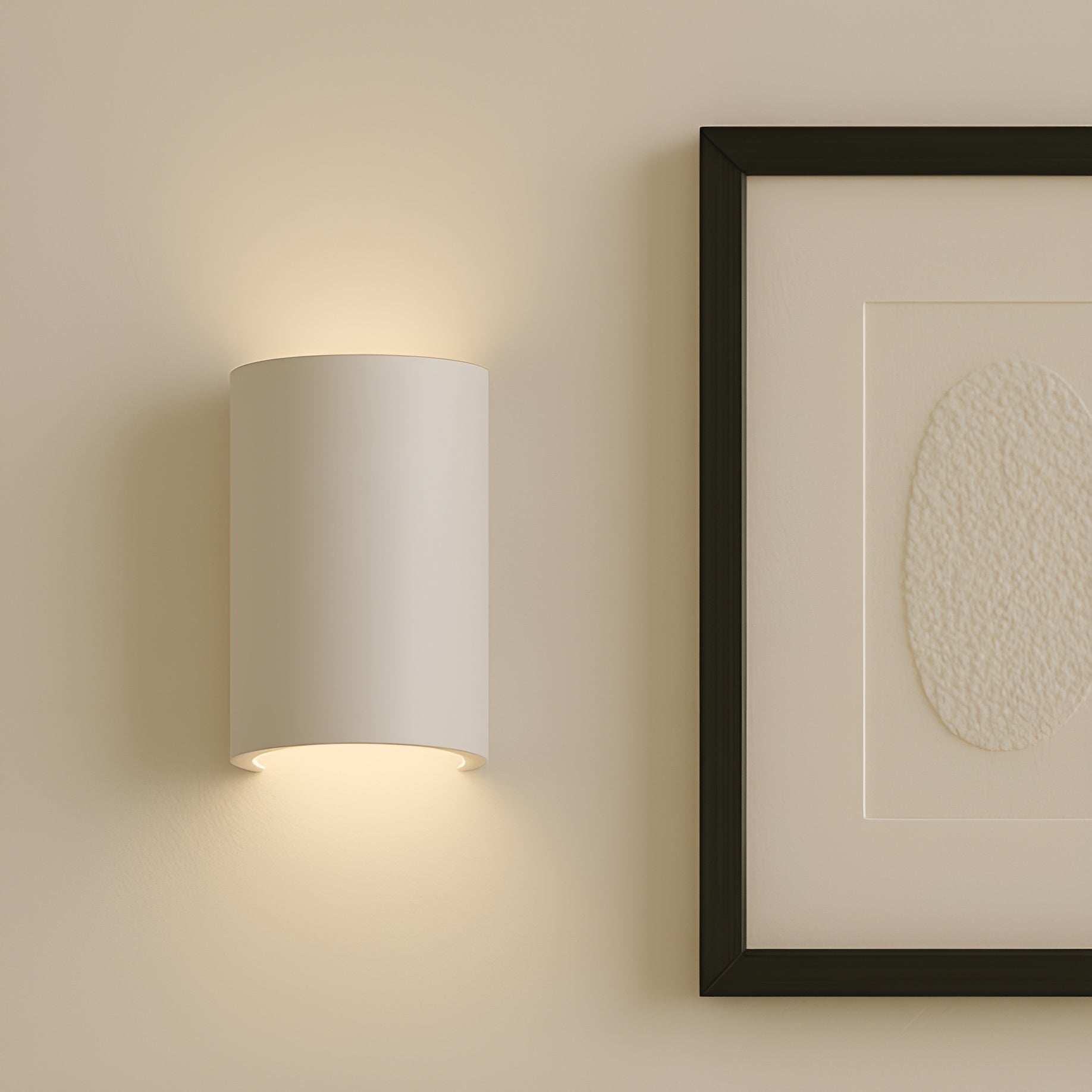 LumiArc – Parkes Paintable Plaster Wall Light with Modern Up Down Glow