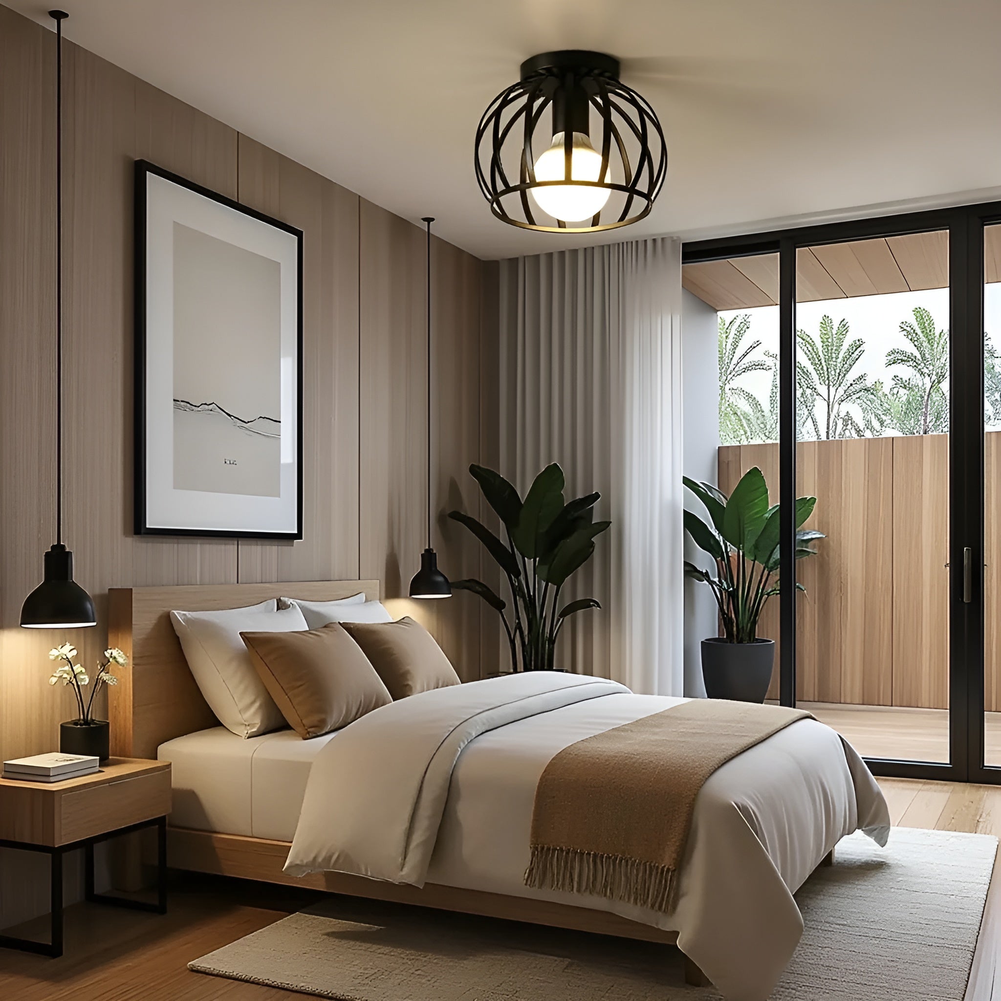 Forgeon – Industrial Black Ceiling Lamp with Minimalist Lighting Fixture