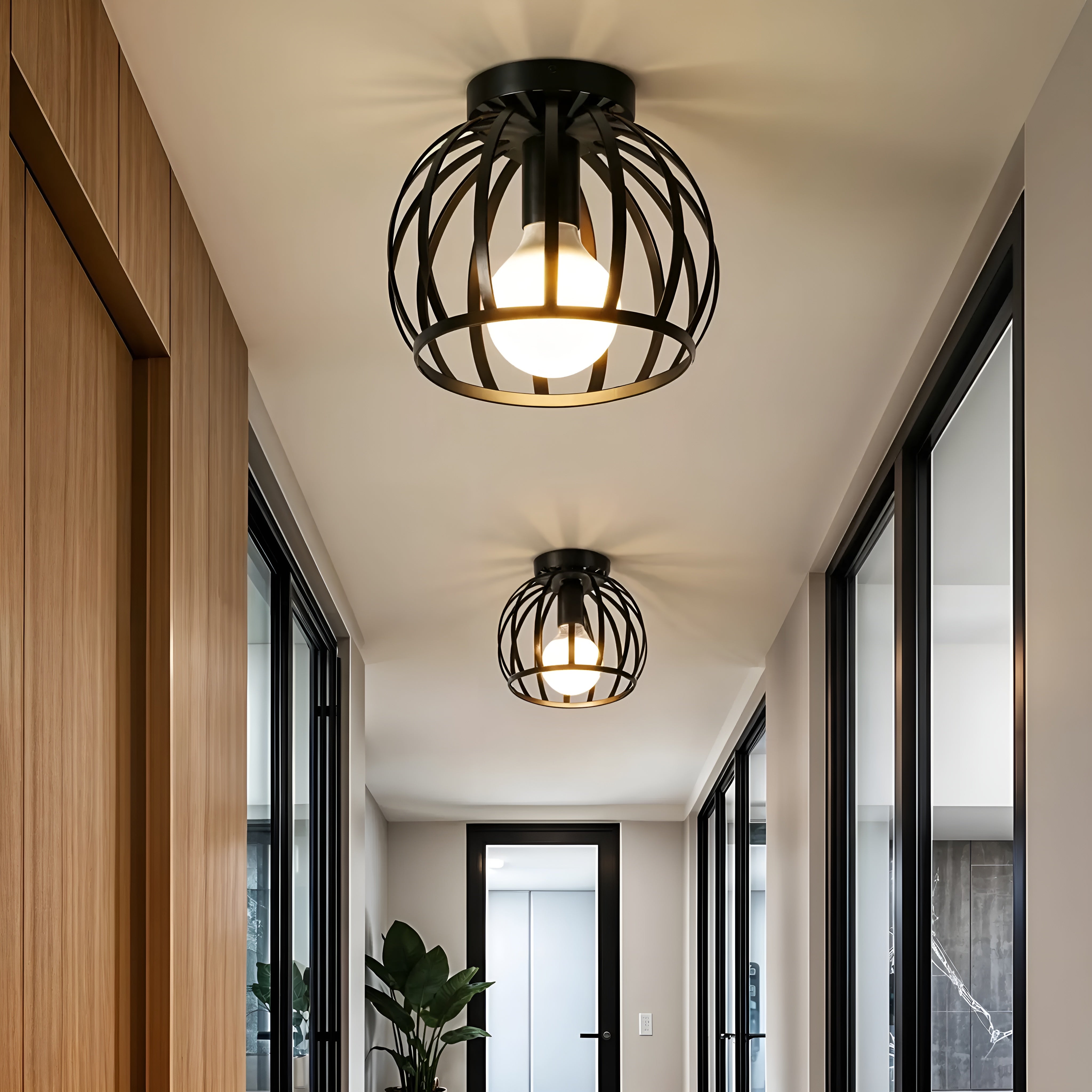 Forgeon – Industrial Black Ceiling Lamp with Minimalist Lighting Fixture