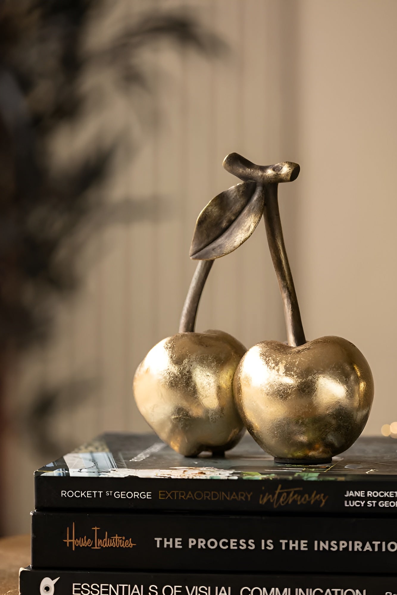 Gildelle – Golden Cherries Ornament Decorative Home Sculpture
