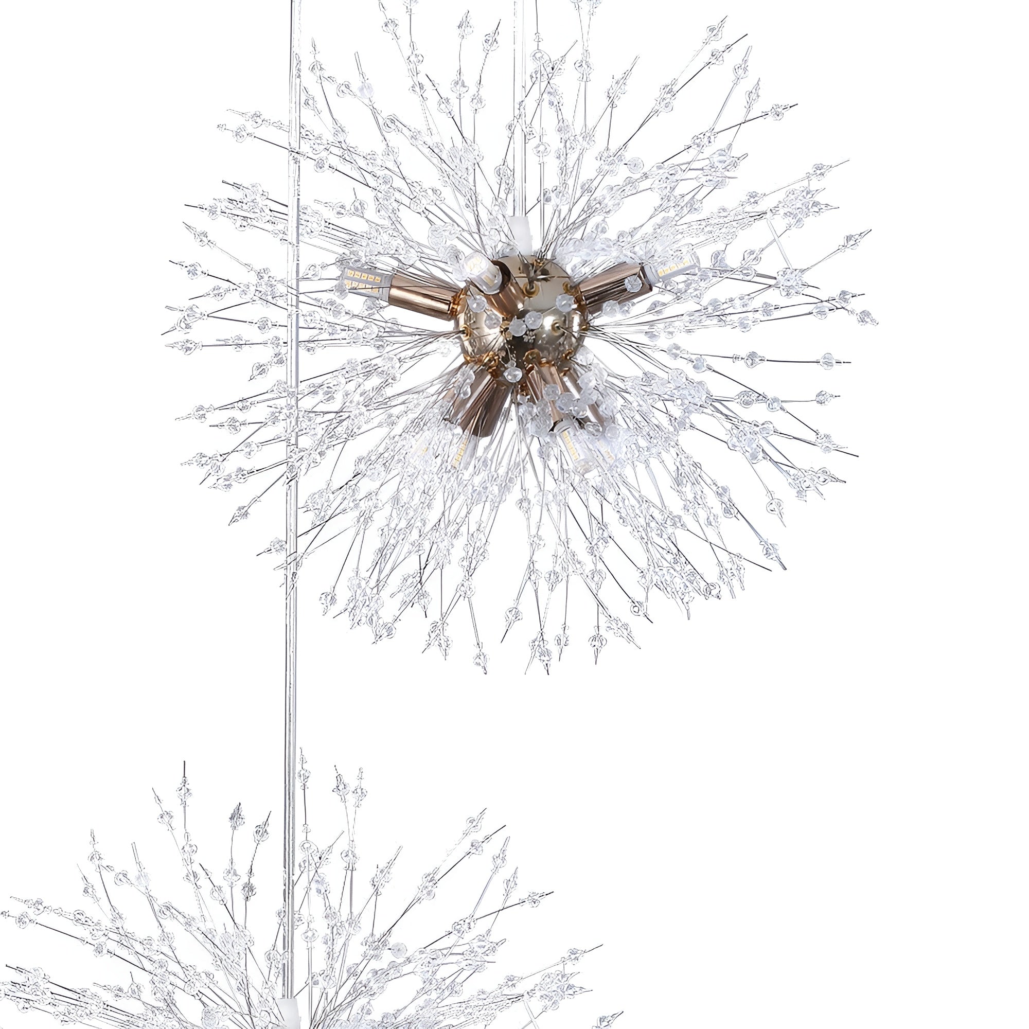 NovaGlow – 24/40-Light Large Brass Sputnik Firework Chandelier