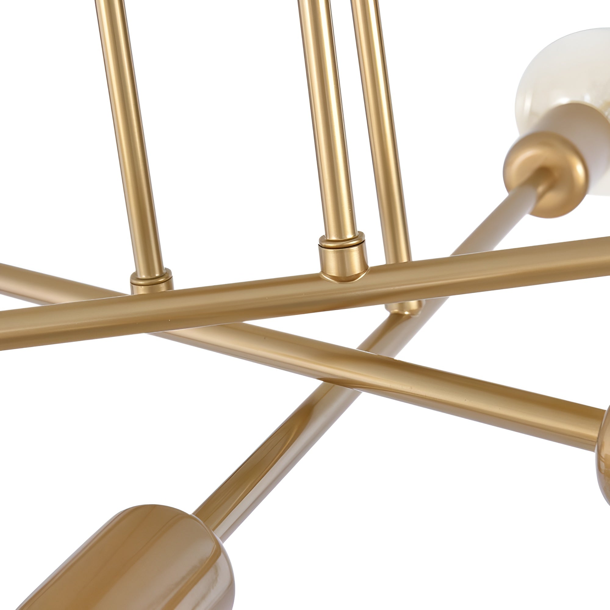 StellarGlow – 6-Light Sputnik Semi Flush Mount Chandelier in Gold for Modern Interiors