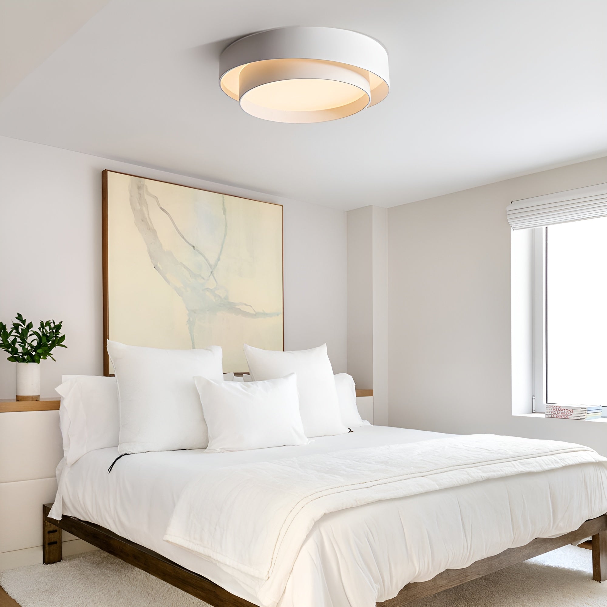 LumoNest – Modern Concentric Rings Flush Mount Ceiling Light for Bedrooms, Hallways & Living Spaces