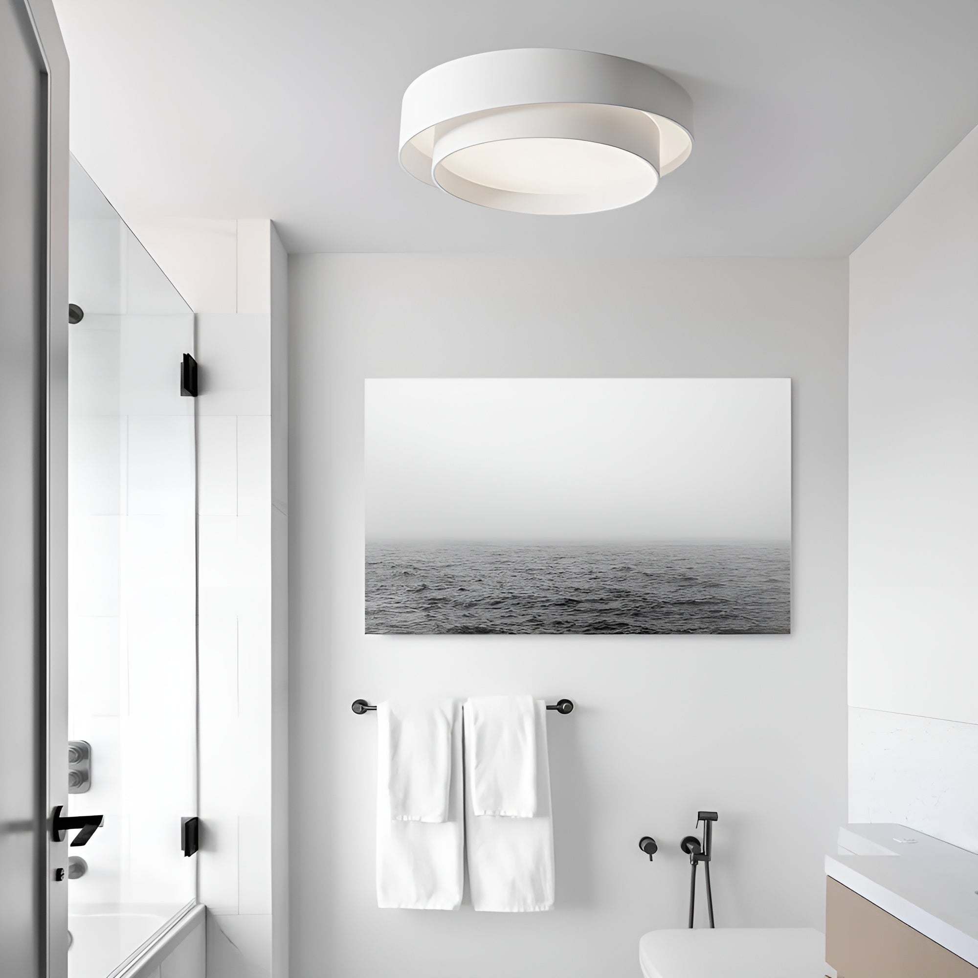 LumoNest – Modern Concentric Rings Flush Mount Ceiling Light for Bedrooms, Hallways & Living Spaces