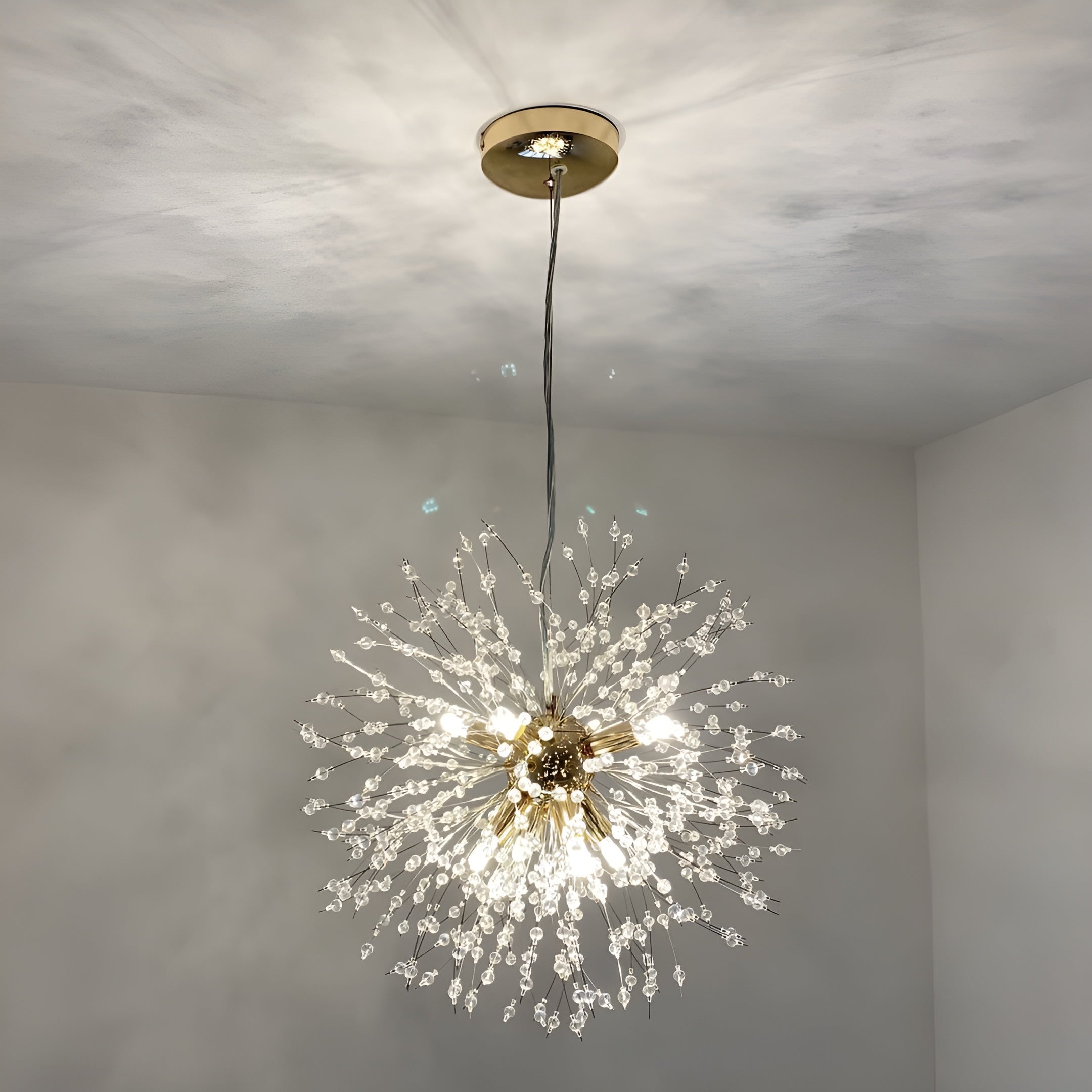 GlowNova – Lighting Luxury 8-Light Sputnik Firework Chandelier in Brass or Chrome