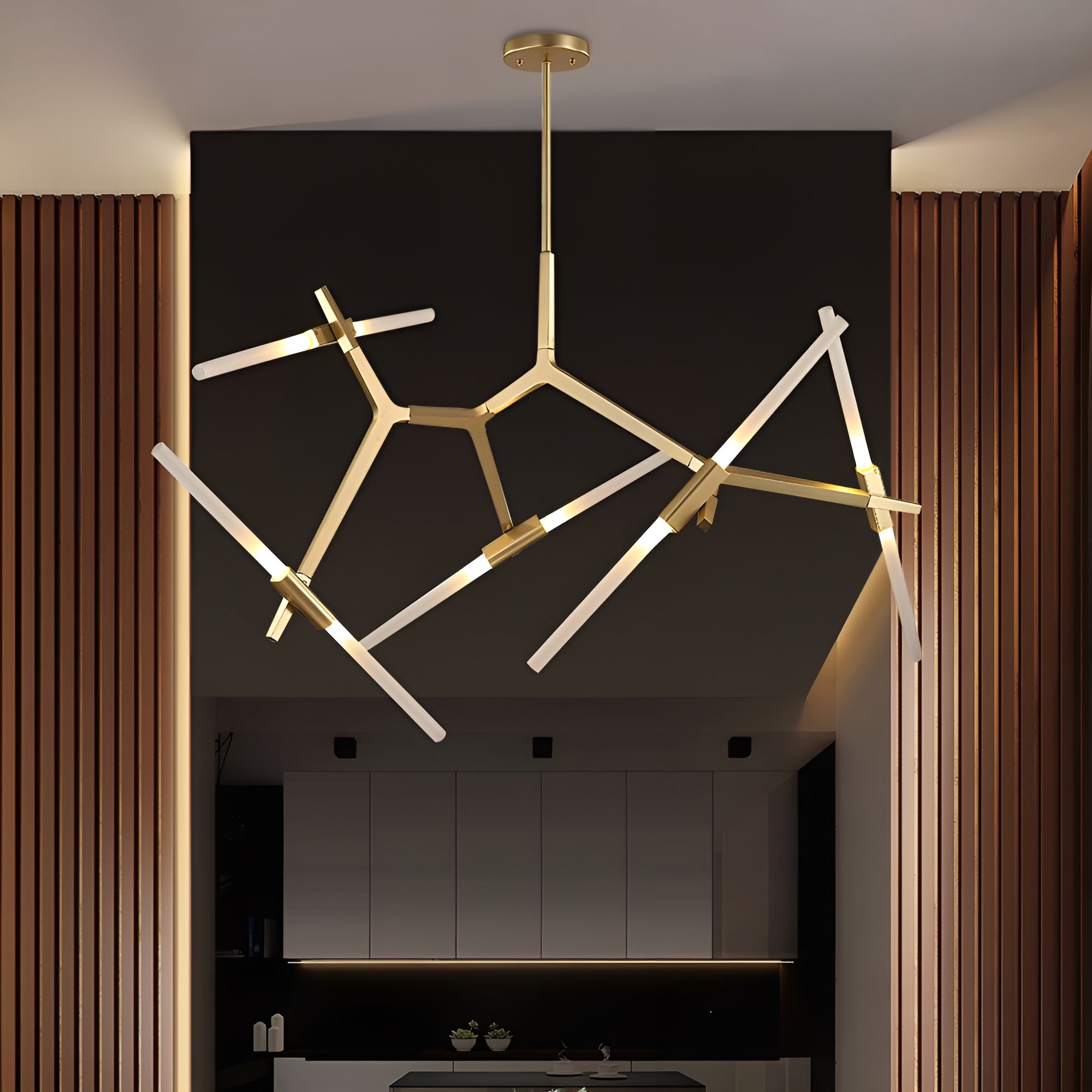 BranchLume – Lighting Modern Mid-Century 10-Light Glass Branch Chandelier