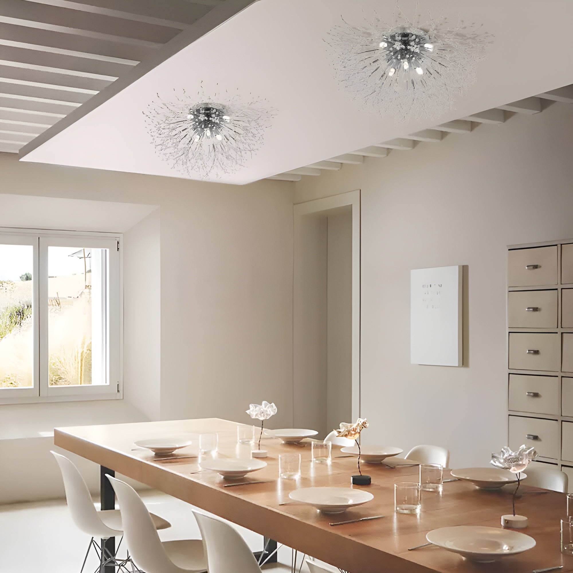 Glowvique – Modern Beaded Sputnik Flush Mount Light Fixture