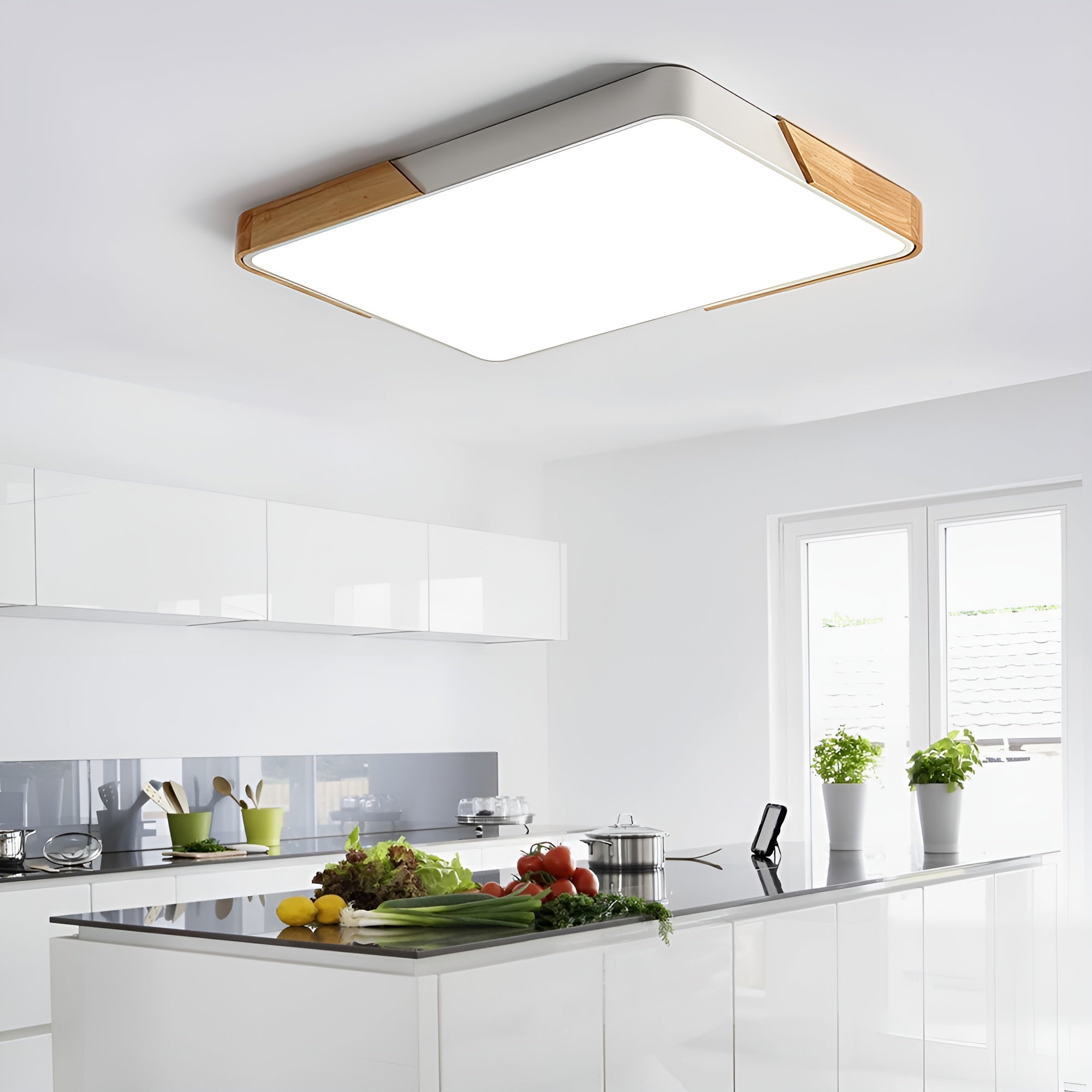 LumaForm – Modern Rectangle LED Flush Mount Ceiling Light with Remote